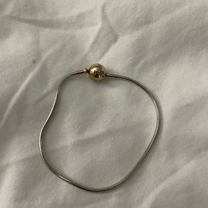 Pandora sterling silver and rose gold bracelet